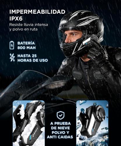 Set x 2 Intercomunicadores Moto Moman H2S 1000m Cancelación Activa IPX6 - 4