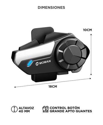 Set x 2 Intercomunicadores Moto Moman H2S 1000m Cancelación Activa IPX6 - 5