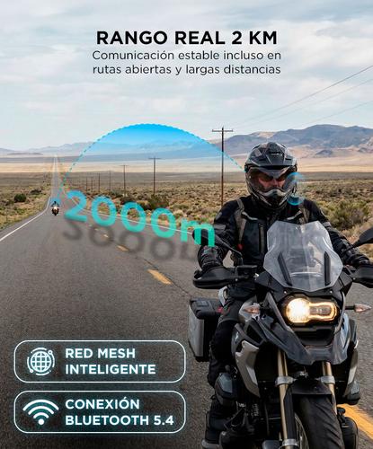Intercomunicador Moto Moman CP-X Cancelacion de ruido Activo 2000mts rango 24 Personas - 2
