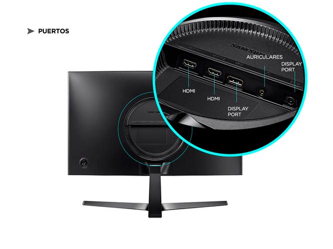 Monitor Samsung 24” RG50 Curve 144Hz Gamer FHD Hdmi LC24RG50FQLX - 6