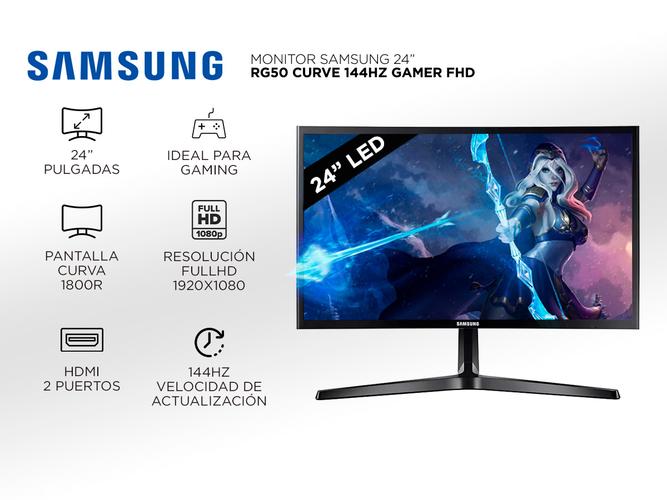 Monitor Samsung 24” RG50 Curve 144Hz Gamer FHD 16:9 Hdmi  - 1