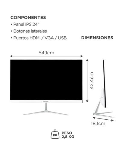 Monitor Gaming Gadnic 24 Plana IPS FHD 185 Hz Sin Bordes  - 5