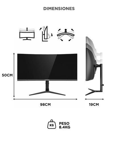 Monitor Gamer Curvo Gadnic X-Micro 34 180Hz QHD RGB - 5