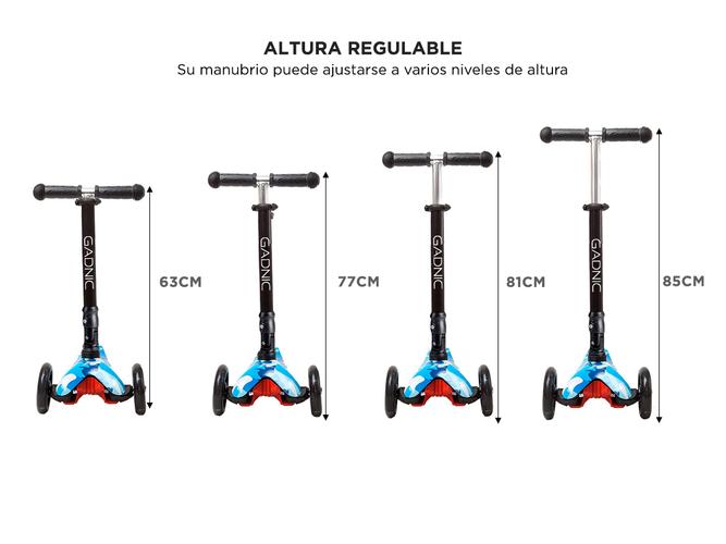 Monopatín Gadnic Infantil 4 Ruedas Con Luces Plegable - 4