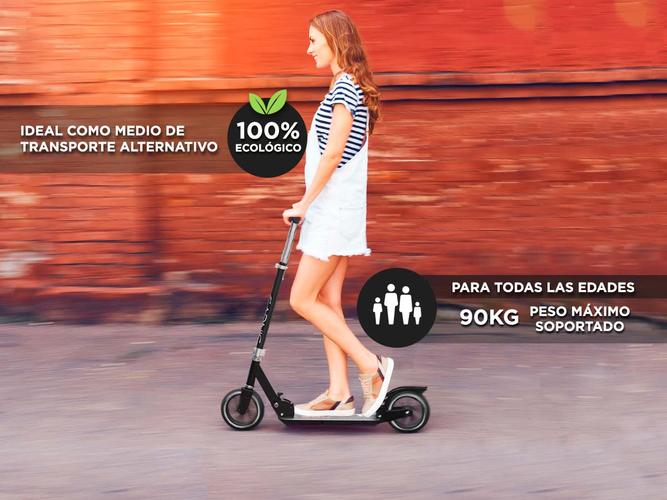 Monopatín Gadnic City Plegable de Alumino Niños y Adultos Hasta 90kg Ruedas 200mm - 2