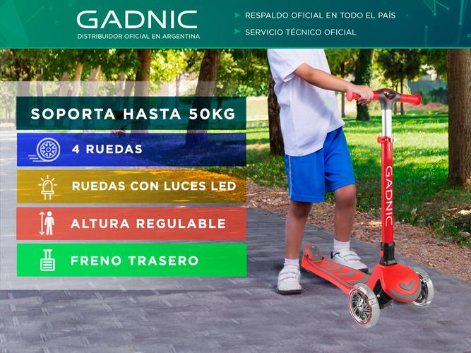 Monopatin Gadnic 4 Ruedas Plegable luces led Reforzado H/50KG - 1