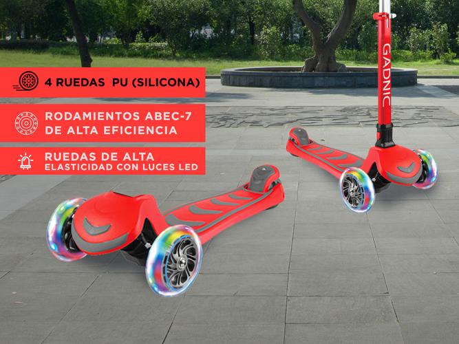 Monopatin Gadnic 4 Ruedas Plegable luces led Reforzado H/50KG - 4