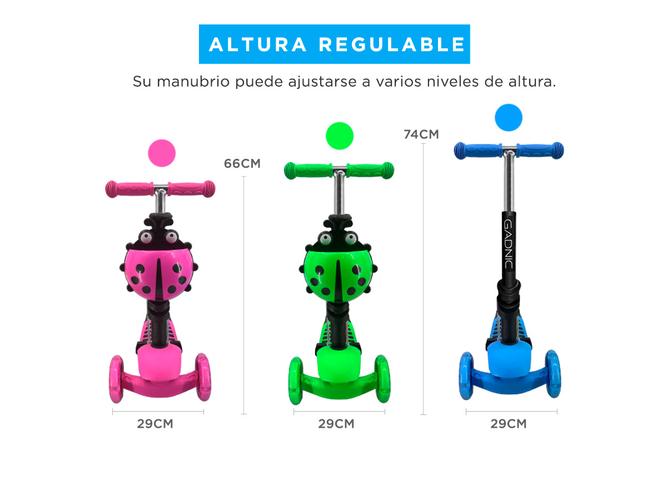 Monopatin Gadnic 3 En 1 Andador Ruedas Luces Led - 6