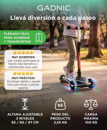 Monopatín infantil Plegable Gadnic Altura Regulable y Ruedas Luminosas - 1