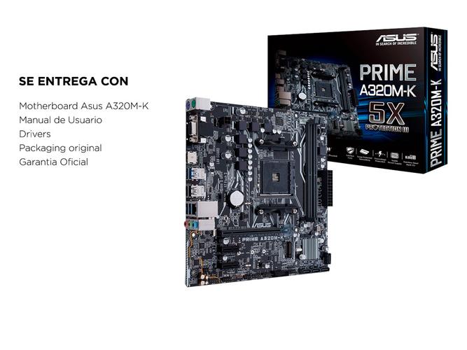 Mother Asus Prime A320M-K Micro ATX AM4 DDR4 Slot M.2 - 5