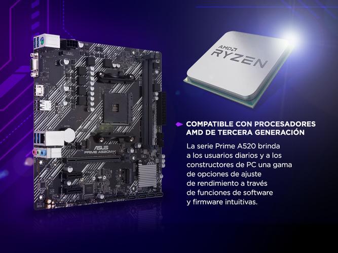 Motherboard Asus Prime A520m-k Amd Ryzen 3ra Gen Gamer M.2 - 2