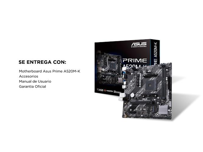 Motherboard Asus Prime A520m-k Amd Ryzen 3ra Gen Gamer M.2 - 5