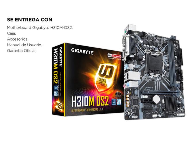 Motherboard Gigabyte H310M-DS2 Intel 9 Gen c/ Serial y Paralelo - 6
