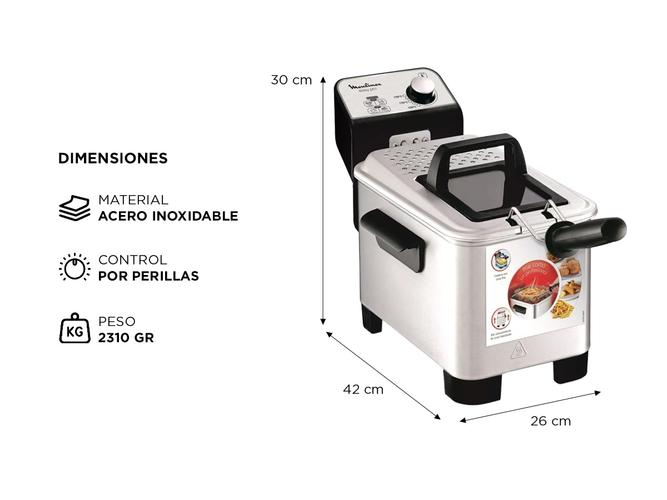Freidora Moulinex Easy Acero Inoxidable 1600W 3 Litros - 4