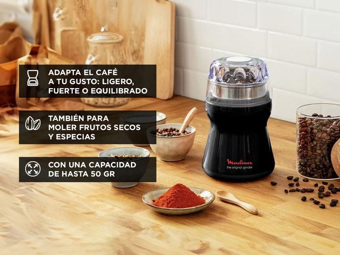 Molinillo de Cafe Moulinex Electrico Frutos Secos 500ml 3 Niveles 180W Acero Inox - 3