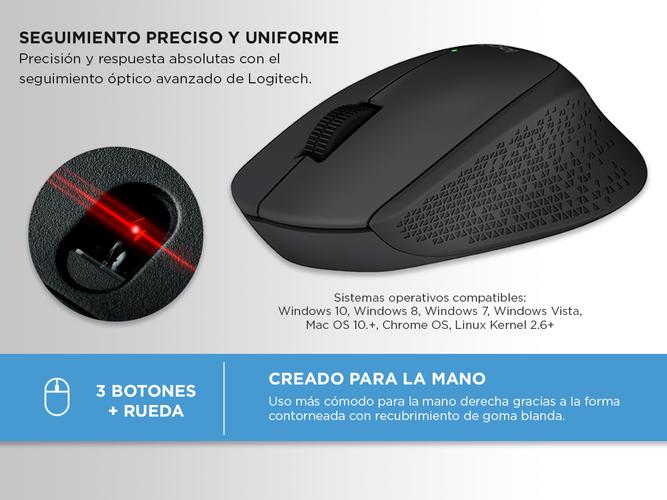 Mouse Inalambrico Logitech M280 Negro  - 2