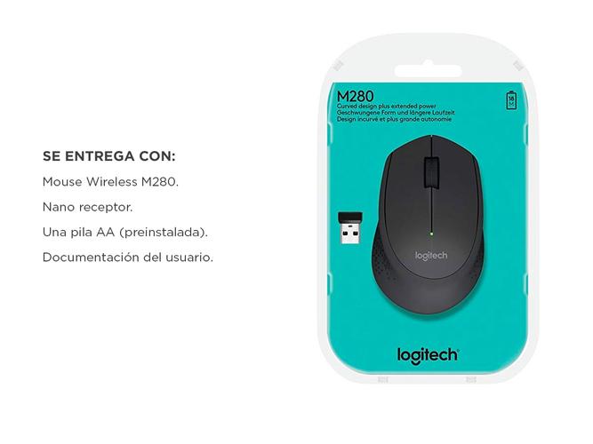 Mouse Inalambrico Logitech M280 Negro  - 6