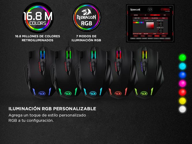 Mouse Gamer Redragon M908 Impact 12 botones programables RGB Chroma - 4