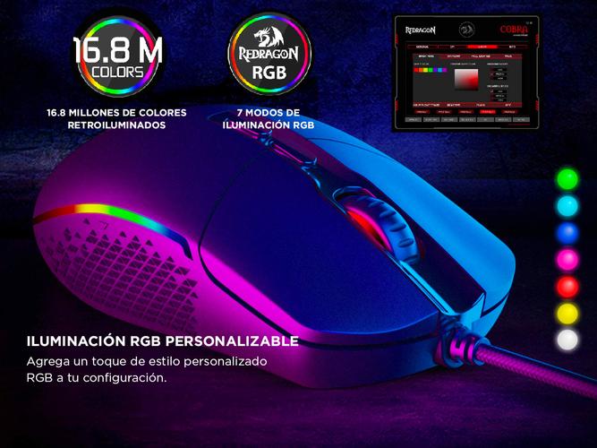 Mouse Gamer Redragon Invader M719 RGB 10000 dpi 8 botones - 5