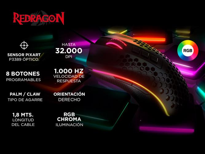 Mouse Gamer Redragon Storm Elite M988 32000 DPI Ultraliviano - 1