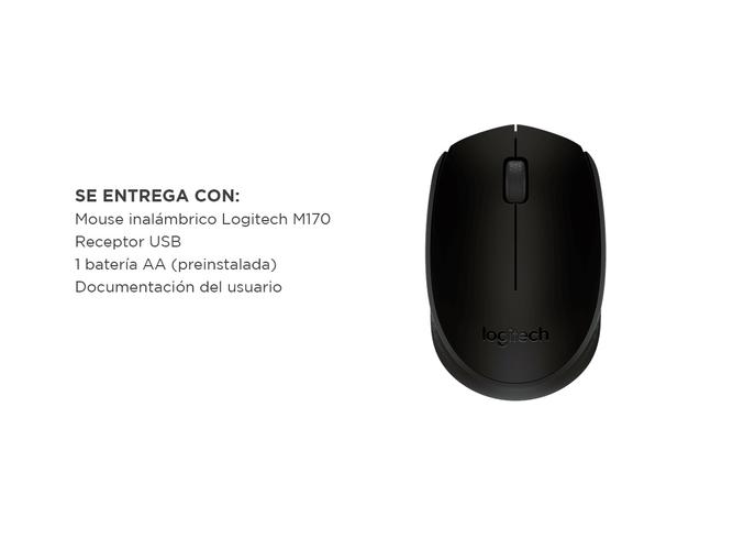 Mouse Inalambrico Logitech M170 negro Pc Notebook - 6