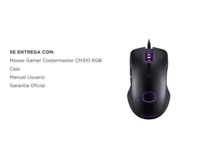 Mouse Gamer Coolermaster CM310 RGB 10000 DPI 8 Botones Sensor Pixart  - 6