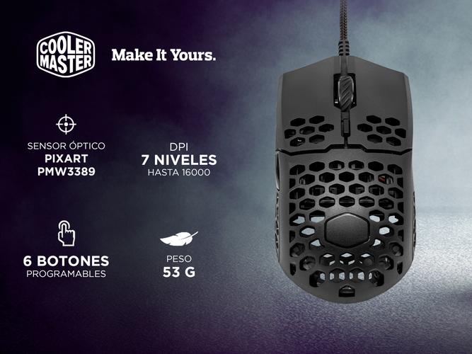 Mouse Gamer Coolermaster MM710 Black Matte 16000 DPI Ultraliviano  - 1