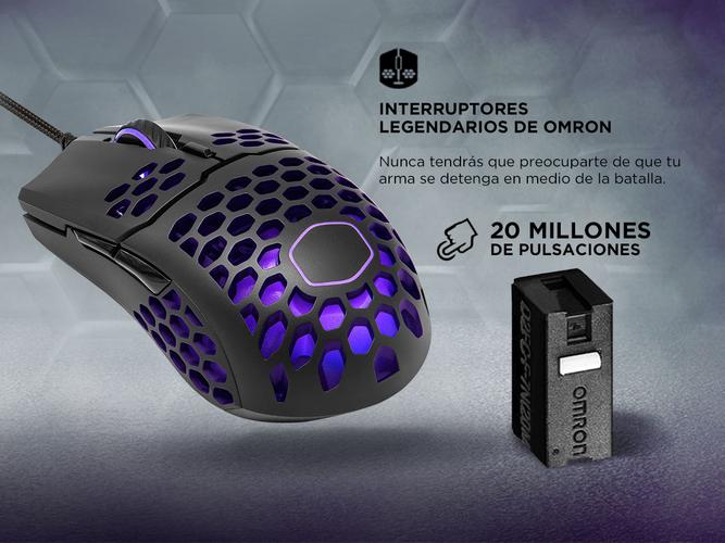 Mouse Gamer Coolermaster MM711 Black Matte Led RGB 16000 DPI Ultraliviano  - 2