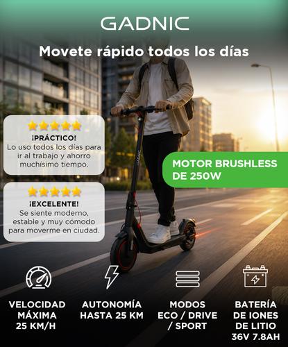 Monopatin Electrico Gadnic 250W Velocidad 25 Km H Autonomia 25 Km App Tuya Smart Freno A Disco Plegable - 1