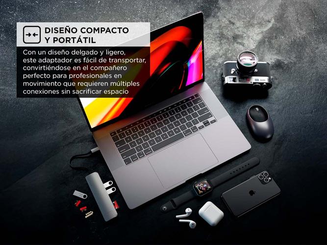 Hub Satechi 6-in-1 USB-C Slim Multiport Adapter con Ethernet - 4