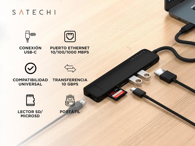 Adaptador Multipuerto USB-C Satechi 7 En 1 Ethernet USB-A HDMI  - 1