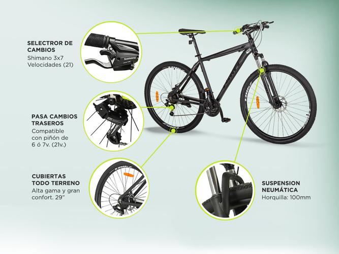 Bicicleta Mountain Bike Zykel MTB29 Con Shimano 21 Velocidades + Freno a Disco - 4