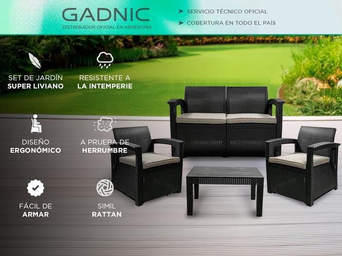 Juego De Living Jardin Exterior Gadnic Komfort 2 Cuerpos - 1