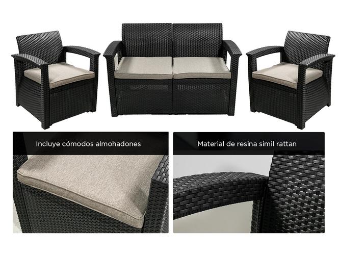 Juego De Living Jardin Exterior Gadnic Komfort 2 Cuerpos - 3