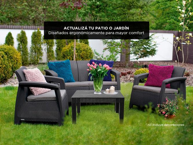 Juego De Living Jardin Exterior Gadnic Komfort 2 Cuerpos - 4