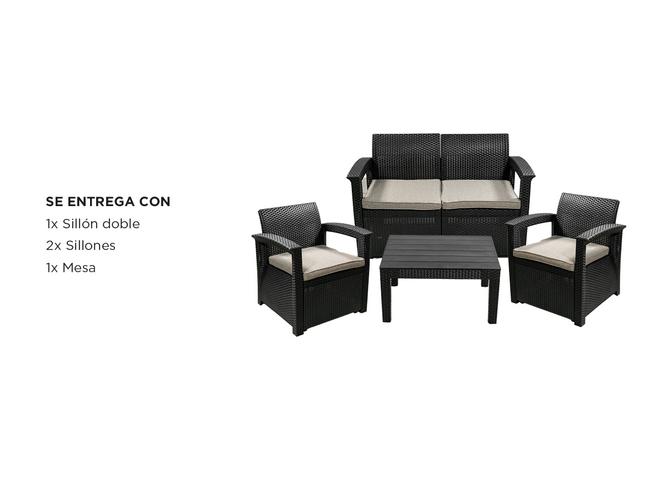 Juego De Living Jardin Exterior Gadnic Komfort 2 Cuerpos - 6