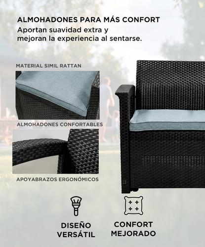 Juego De Living Jardin Exterior Gadnic Komfort 2 Cuerpos - 4