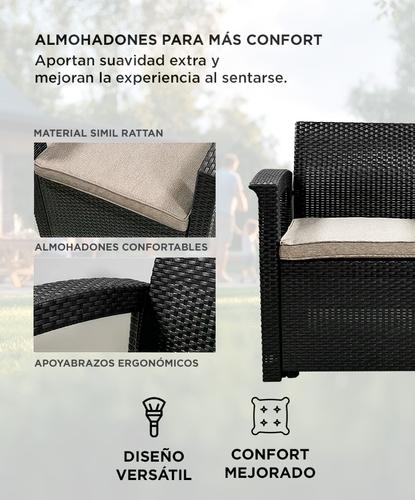 Juego De Living Jardin Exterior Gadnic Komfort 2 Cuerpos - 4