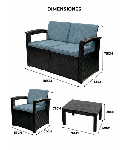 Juego De Living Jardin Exterior Gadnic Komfort 2 Cuerpos - 5