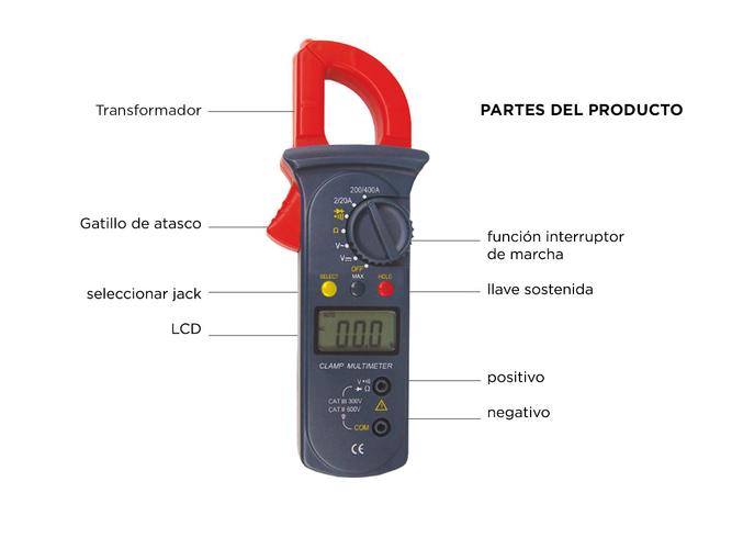 Pinza Amperometrica Gadnic MT-978 Profesional - 3