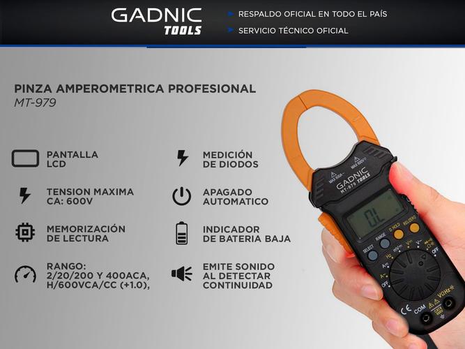 Pinza Amperometrica Gadnic MT-979 Profesional - 1