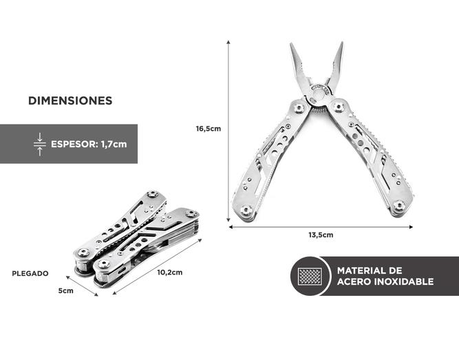 Cuchillo de Bolsillo Multifunción Gadnic 13 en 1 Acero Inoxidable  - 3