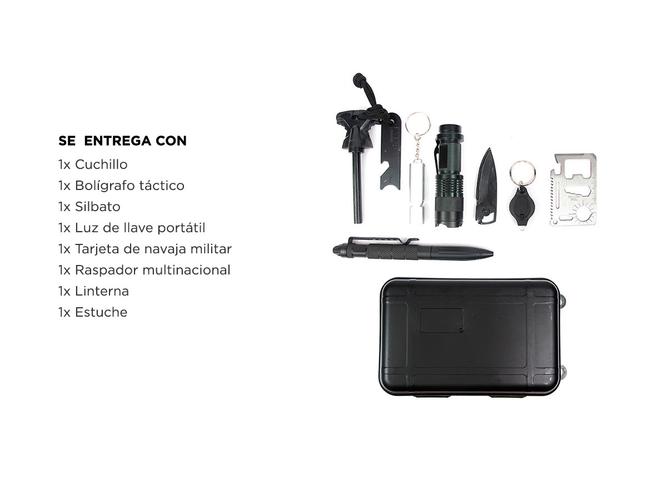 Kit Tactico Militar De Supervivencia 9 En 1 Caja Plastica - 5