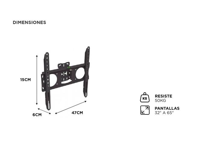 Soporte Para Tv Monitor De Pared Nakan 32 a 65 Inclinacion Kit Instalacion - 4