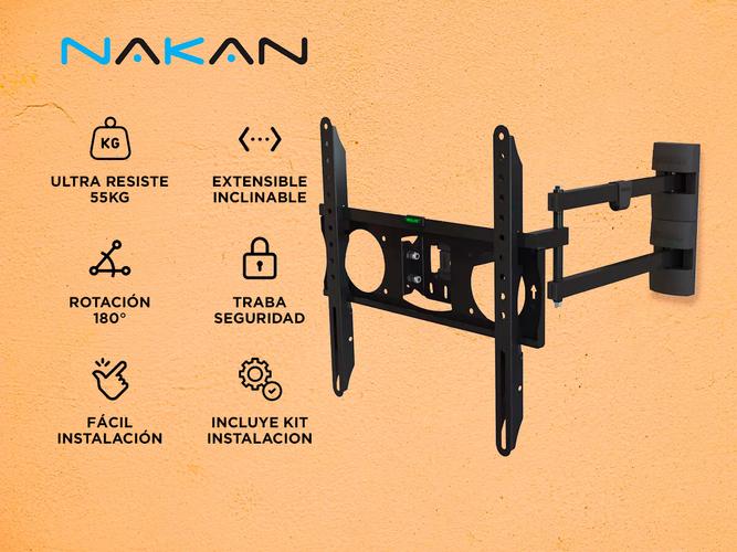 Soporte Para Tv Nakan Inclinable Articulado De Pared 32 a 65 Kit Instalacion - 1
