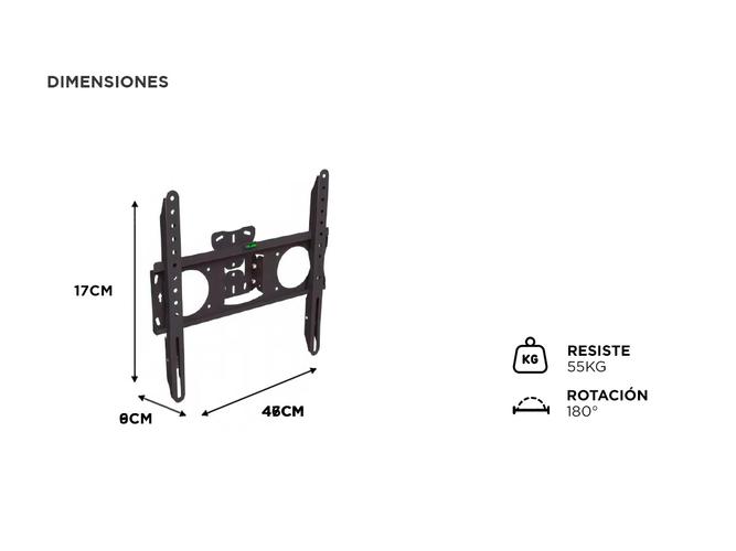 Soporte Para Tv Nakan Inclinable Articulado De Pared 32 a 65 Kit Instalacion - 4
