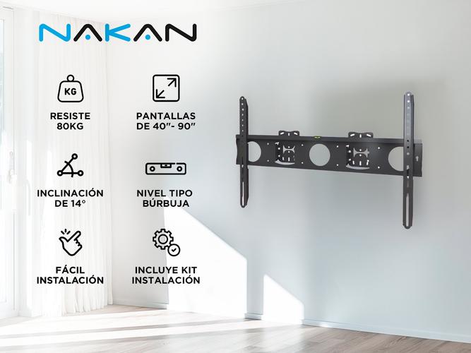 Soporte TV Monitor De Pared 40 a 90 Inclinable Nakan Negro  - 1