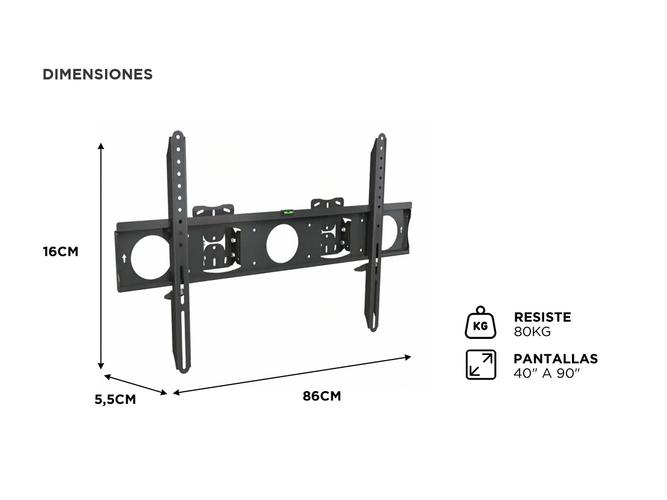 Soporte TV Monitor De Pared 40 a 90 Inclinable Nakan Negro  - 4