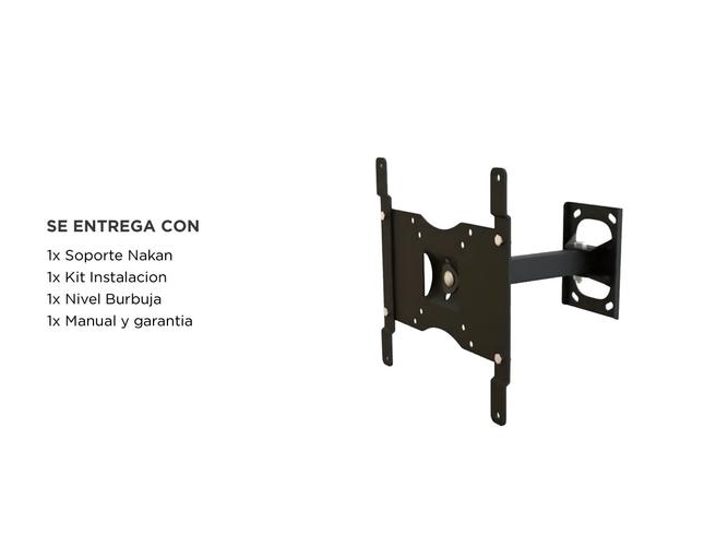Soporte TV Monitor 10 a 32 Basculante Inclinacion Nakan Negro - 5