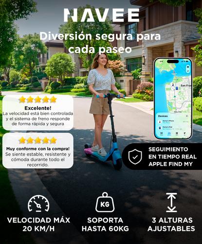 Patineta Eléctrica Navee K100 Máx 20 kmh Soporta Hasta 60 kg Manillar Ajustable - 1